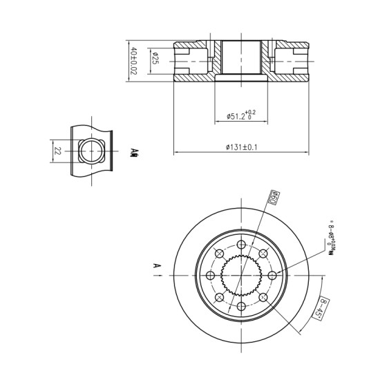 Rotor group Bosch Rexroth MCR3, MCR03 Single speed (1L) Piston D=25 mm AFM