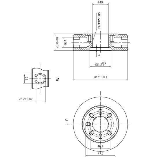 Rotor group Bosch Rexroth MCR3, MCR03 Two speed (2WL) Piston D=25 mm AFM
