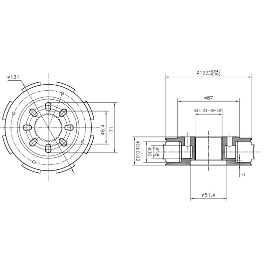 Rotor group Bosch Rexroth MCR3, MCR03 Two speed (2WL) Piston D=30 mm AFM