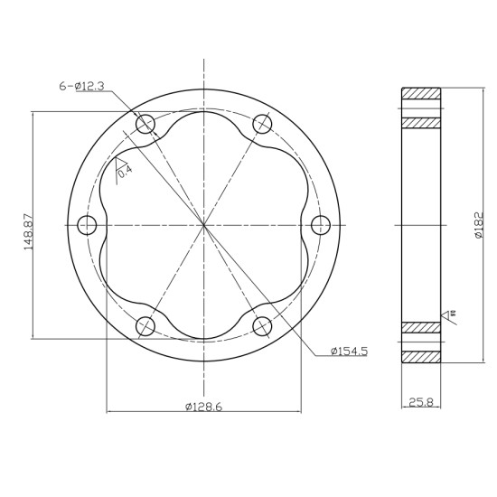 Stator Poclain Hydraulic MS02, MSE02 ID=148.87 mm AFM