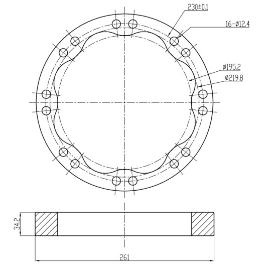 Stator Poclain Hydraulic MS08, MSE08  ID=219.8 mm AFM