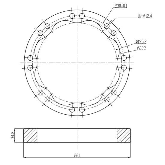 Stator Poclain Hydraulic MS08, MSE08  ID=222 mm AFM