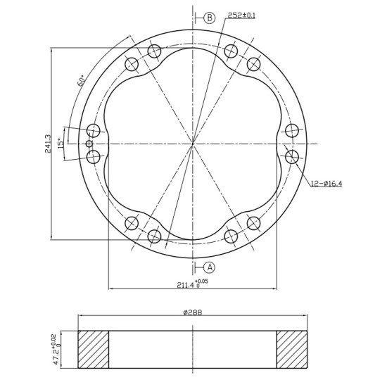 Stator Poclain Hydraulic MS11, MSE11 ID=241.3 mm AFM