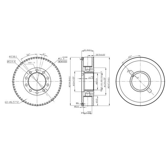 Rotor group Poclain Hydraulic MS18, MSE18 Piston D=43.2 mm AFM