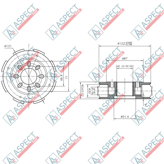 Rotor group Two speed (2WL) Piston D=30 mm Bosch Rexroth MCR03 AFM