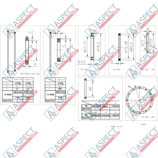 Seal kit motor Single speed (1L) Bosch Rexroth MCR5, MCR05 AFM