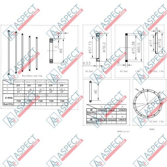 Seal kit motor Two speed (2WL) Bosch Rexroth MCR5, MCR05 AFM