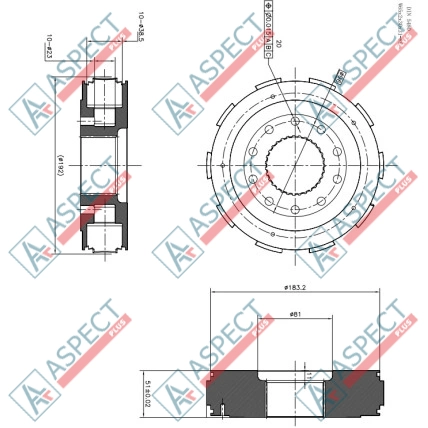Rotor group Single speed (1L) Piston D=38.5 mm Bosch Rexroth MCR10 AFM