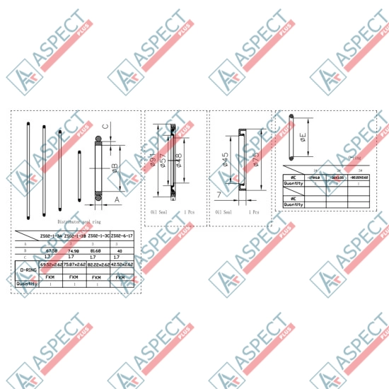 Seal kit motor 1 Speed Poclain Hydraulic MS02, MSE02 AFM