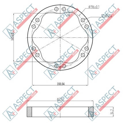 Estator ID=188.4 mm Poclain Hydraulic MS05, MSE05 AFM