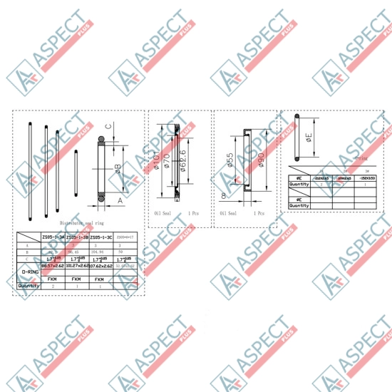 Seal kit motor 1 Speed Poclain Hydraulic MS05, MSE05 AFM