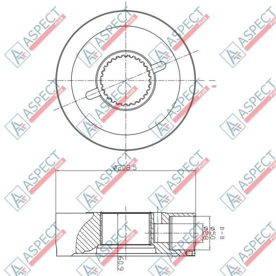 Rotor group Piston D=50.0 mm Poclain Hydraulic MS11, MSE11 AFM