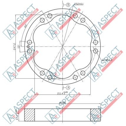 Stator ID=247.2 mm Poclain Hydraulic MS11, MSE11 AFM