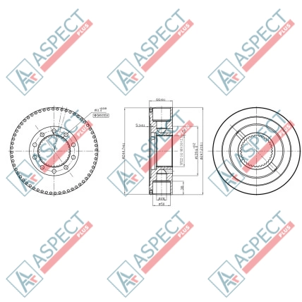 Ротор в зборі Piston D=50.0 mm Poclain Hydraulic MS18, MSE18 AFM