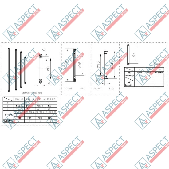 Seal kit motor 1 Speed Poclain Hydraulic MS18, MSE18 AFM