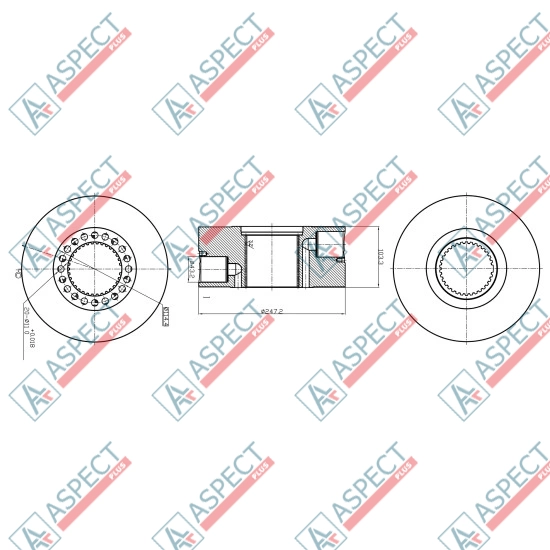 Rotor group Poclain Hydraulic MS35, MSE35 AFM