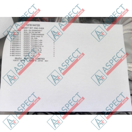 Jeu de joints de moteur Isuzu (1878144720) 6WG1 Hitachi, John Deere Pièce OE