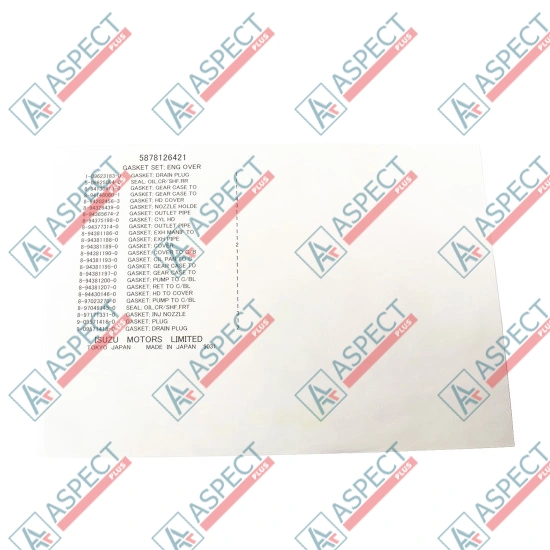 Engine gasket Set Isuzu (5878126421) 3KR2 Hitachi, Doosan Genuine