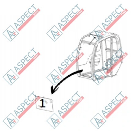 Скло JCB (JHN0141) JS115, JS130, JS145, JS160 AFM