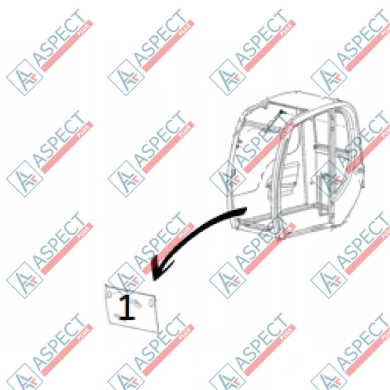 Стекло JCB (JHN0141) JS115, JS130, JS145, JS160 AFM