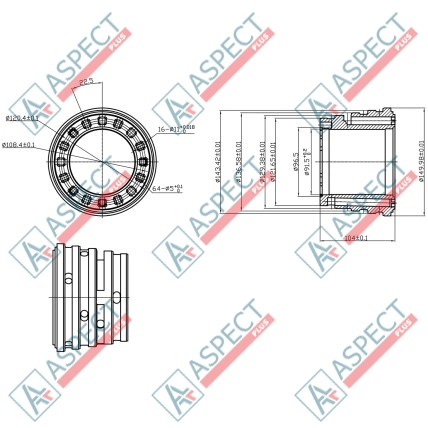 Distribuidor 2 speed, L=104.0 mm Poclain Hydraulic MSE18, MS18 AFM