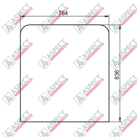 Glass JCB (JHN0178) JS200, JS210, JS220, JS235 AFM