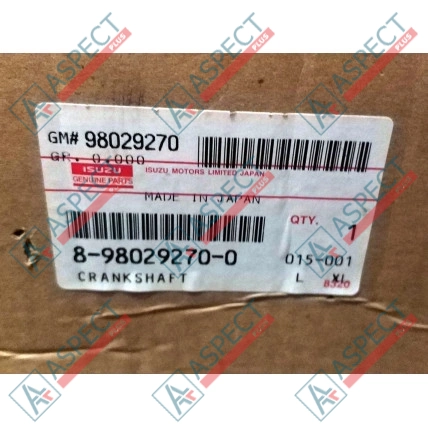 Vilebrequin Isuzu (8980292700) 4HK1 Hitachi, JCB Pièce OE