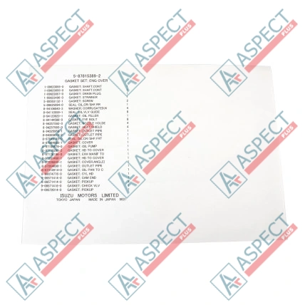 Engine gasket Set Isuzu (5878153892) 4LE1 Hitachi, JCB Genuine