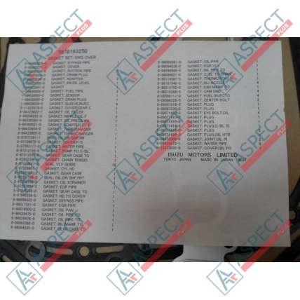 Jeu de joints de moteur Isuzu (5878153350) 4JJ1 Hitachi, JCB Pièce OE