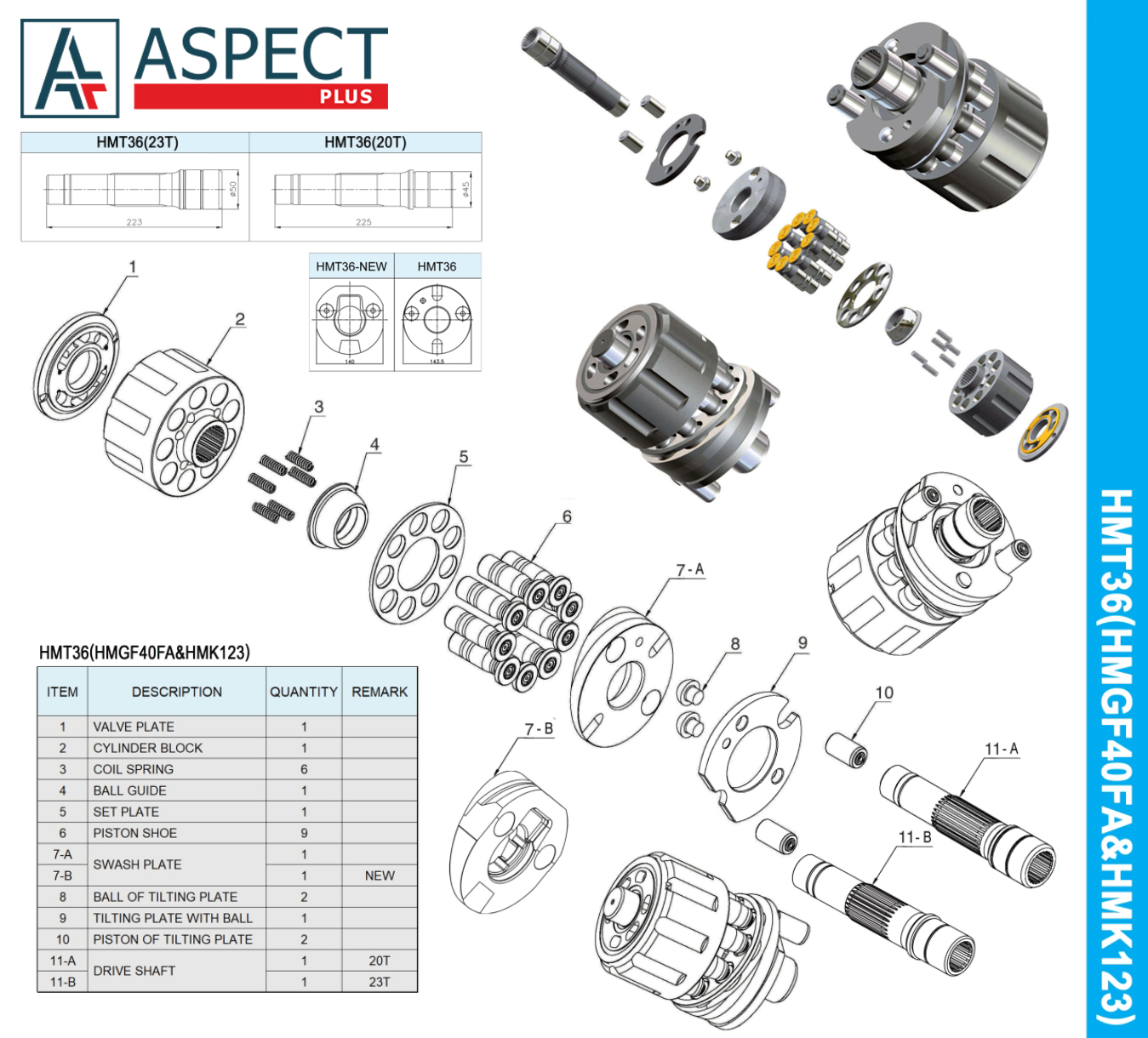 Spare parts HMT36FA (HMGF40FA, HMGF44AA, HMK123) HMGC/HMGF series ...