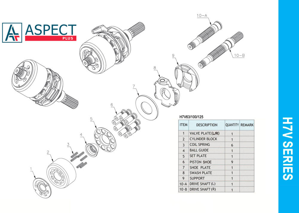 Ersatzteilzeichnung Kawasaki K7V series K7V125